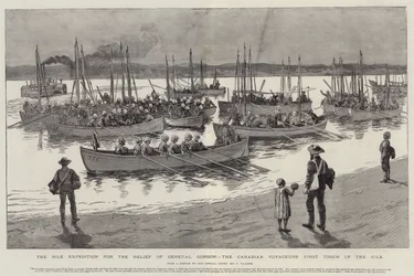 La expedición del Nilo para el alivio del general Gordon, el primer contacto de los viajeros canadienses con el Nilo